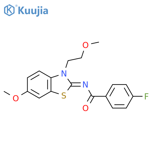 4-fluoro-N-(2Z)-6-methoxy-3-(2-methoxyethyl)-2,3-dihydro-1,3-benzothiazol-2-ylidenebenzamide structure