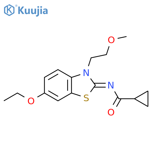 N-(2Z)-6-ethoxy-3-(2-methoxyethyl)-2,3-dihydro-1,3-benzothiazol-2-ylidenecyclopropanecarboxamide structure