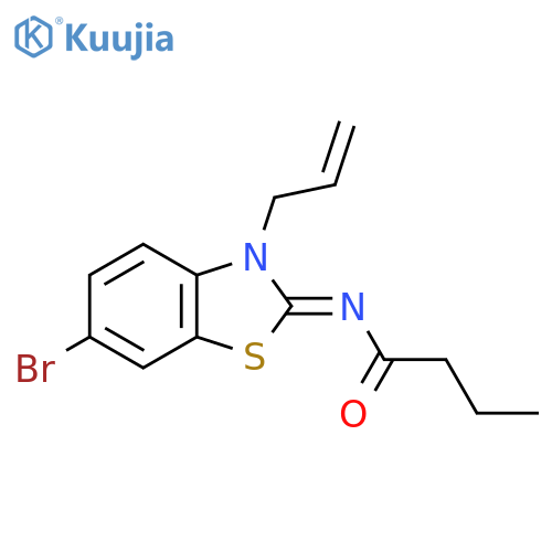 N-(2Z)-6-bromo-3-(prop-2-en-1-yl)-2,3-dihydro-1,3-benzothiazol-2-ylidenebutanamide structure