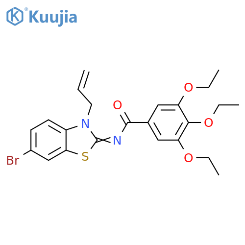 N-(2Z)-6-bromo-3-(prop-2-en-1-yl)-2,3-dihydro-1,3-benzothiazol-2-ylidene-3,4,5-triethoxybenzamide structure