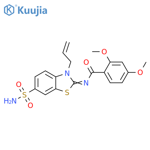 2,4-dimethoxy-N-(2Z)-3-(prop-2-en-1-yl)-6-sulfamoyl-2,3-dihydro-1,3-benzothiazol-2-ylidenebenzamide structure