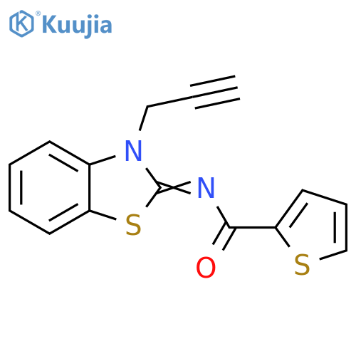 N-(2Z)-3-(prop-2-yn-1-yl)-2,3-dihydro-1,3-benzothiazol-2-ylidenethiophene-2-carboxamide structure