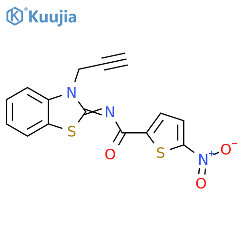 5-nitro-N-(2Z)-3-(prop-2-yn-1-yl)-2,3-dihydro-1,3-benzothiazol-2-ylidenethiophene-2-carboxamide structure