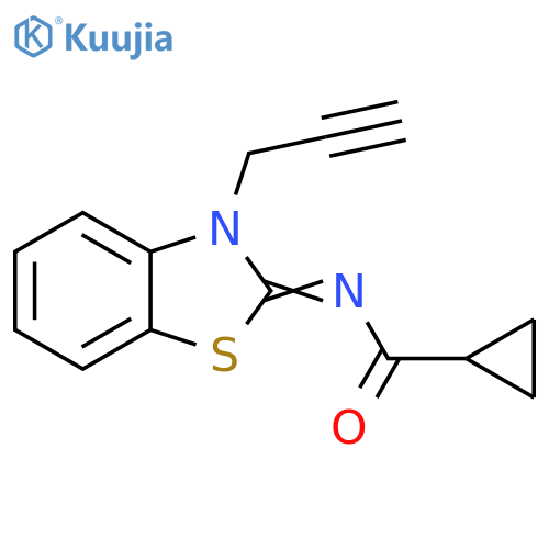 N-(2Z)-3-(prop-2-yn-1-yl)-2,3-dihydro-1,3-benzothiazol-2-ylidenecyclopropanecarboxamide structure