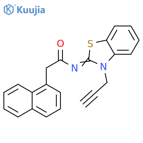 2-(naphthalen-1-yl)-N-(2Z)-3-(prop-2-yn-1-yl)-2,3-dihydro-1,3-benzothiazol-2-ylideneacetamide structure