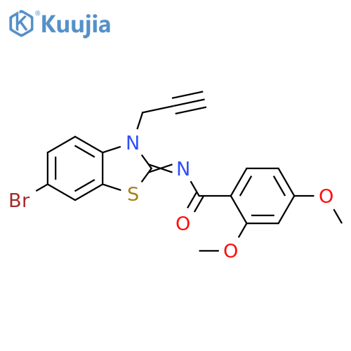 N-(2Z)-6-bromo-3-(prop-2-yn-1-yl)-2,3-dihydro-1,3-benzothiazol-2-ylidene-2,4-dimethoxybenzamide structure