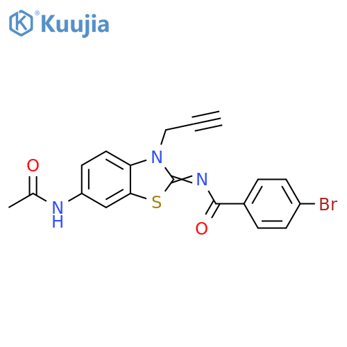 4-bromo-N-(2Z)-6-acetamido-3-(prop-2-yn-1-yl)-2,3-dihydro-1,3-benzothiazol-2-ylidenebenzamide structure