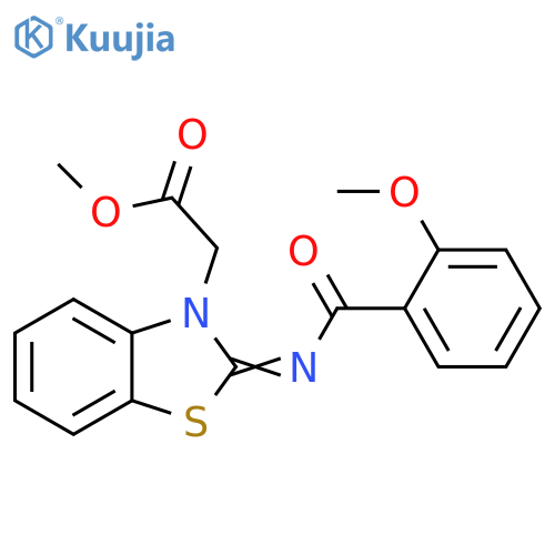 methyl 2-(2Z)-2-(2-methoxybenzoyl)imino-2,3-dihydro-1,3-benzothiazol-3-ylacetate structure