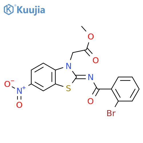 methyl 2-(2Z)-2-(2-bromobenzoyl)imino-6-nitro-2,3-dihydro-1,3-benzothiazol-3-ylacetate structure