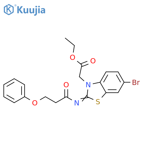 ethyl 2-(2Z)-6-bromo-2-(3-phenoxypropanoyl)imino-2,3-dihydro-1,3-benzothiazol-3-ylacetate structure