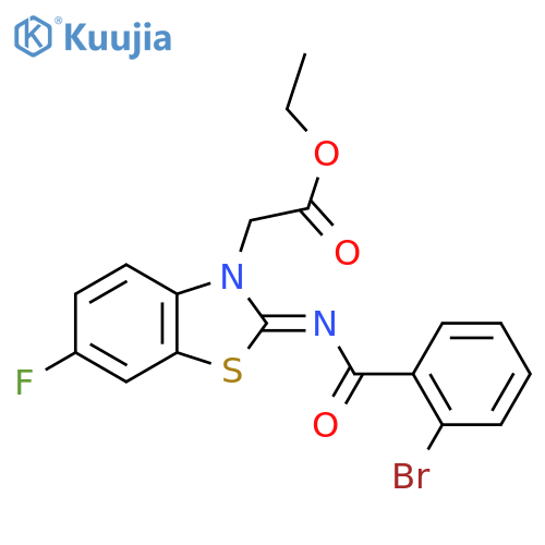 ethyl 2-(2Z)-2-(2-bromobenzoyl)imino-6-fluoro-2,3-dihydro-1,3-benzothiazol-3-ylacetate structure