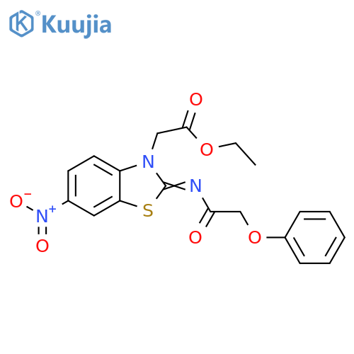 ethyl 2-(2Z)-6-nitro-2-(2-phenoxyacetyl)imino-2,3-dihydro-1,3-benzothiazol-3-ylacetate structure