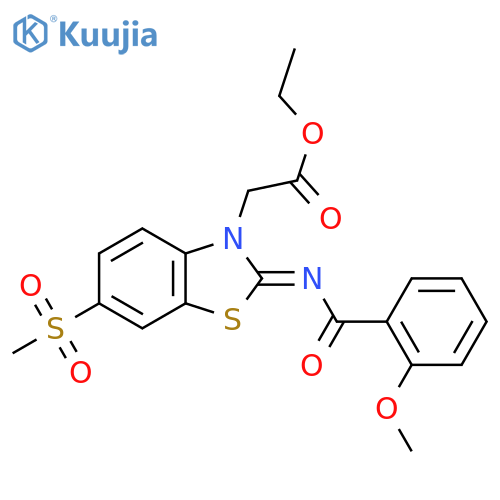 ethyl 2-(2Z)-6-methanesulfonyl-2-(2-methoxybenzoyl)imino-2,3-dihydro-1,3-benzothiazol-3-ylacetate structure