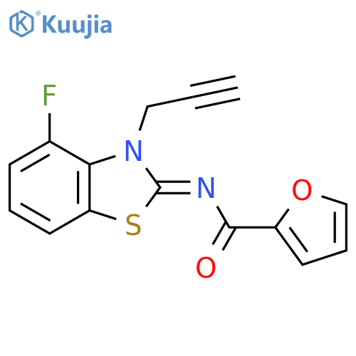 N-(2Z)-4-fluoro-3-(prop-2-yn-1-yl)-2,3-dihydro-1,3-benzothiazol-2-ylidenefuran-2-carboxamide structure