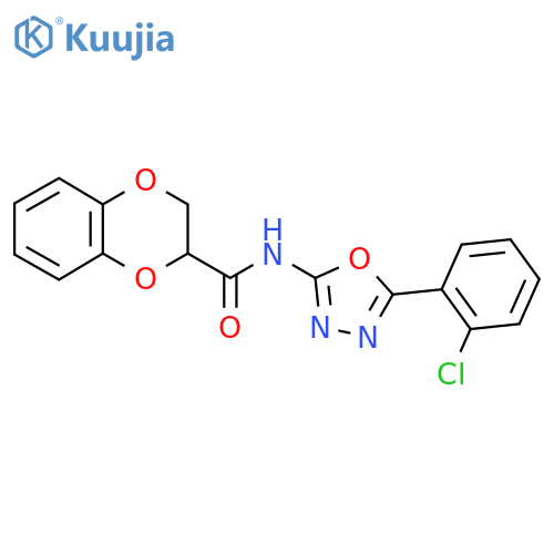 N-5-(2-chlorophenyl)-1,3,4-oxadiazol-2-yl-2,3-dihydro-1,4-benzodioxine-2-carboxamide structure