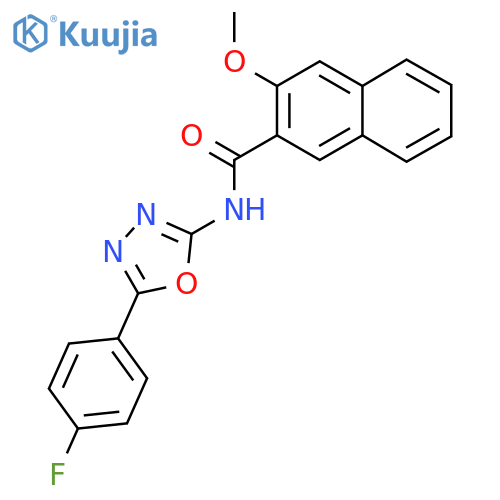 N-5-(4-fluorophenyl)-1,3,4-oxadiazol-2-yl-3-methoxynaphthalene-2-carboxamide structure
