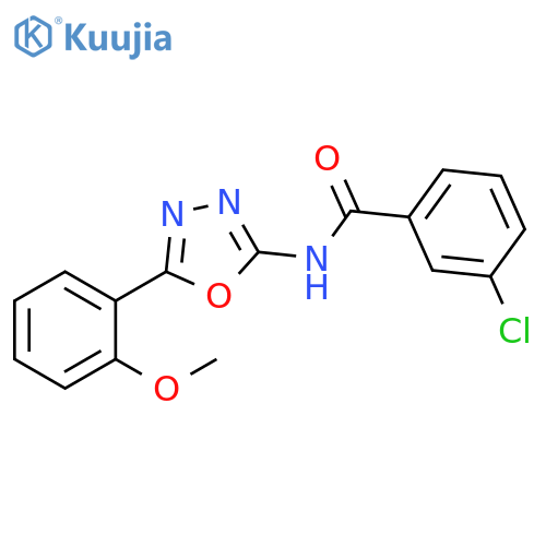 3-chloro-N-5-(2-methoxyphenyl)-1,3,4-oxadiazol-2-ylbenzamide structure