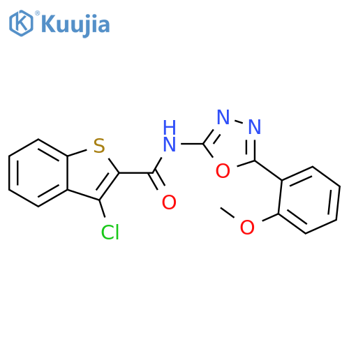 3-chloro-N-5-(2-methoxyphenyl)-1,3,4-oxadiazol-2-yl-1-benzothiophene-2-carboxamide structure