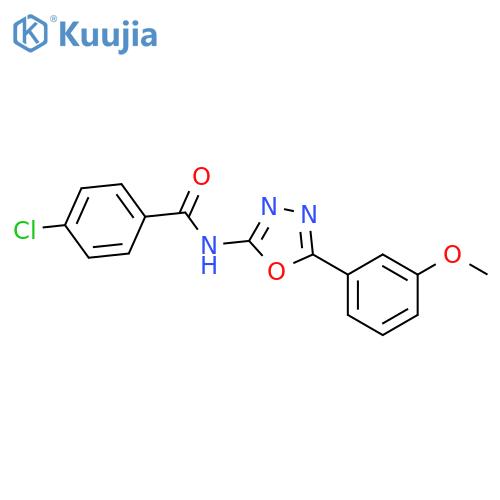 4-chloro-N-5-(3-methoxyphenyl)-1,3,4-oxadiazol-2-ylbenzamide structure