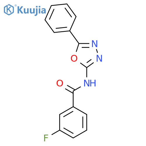 3-fluoro-N-(5-phenyl-1,3,4-oxadiazol-2-yl)benzamide structure