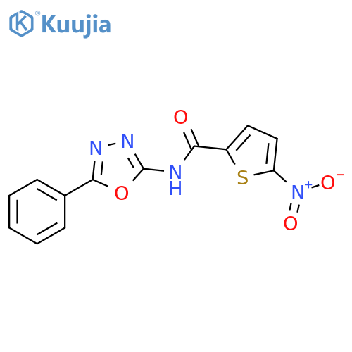 5-nitro-N-(5-phenyl-1,3,4-oxadiazol-2-yl)thiophene-2-carboxamide structure