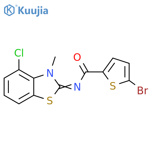 5-bromo-N-(2E)-4-chloro-3-methyl-2,3-dihydro-1,3-benzothiazol-2-ylidenethiophene-2-carboxamide structure