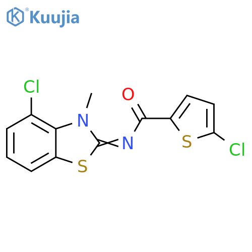 5-chloro-N-(2E)-4-chloro-3-methyl-2,3-dihydro-1,3-benzothiazol-2-ylidenethiophene-2-carboxamide structure