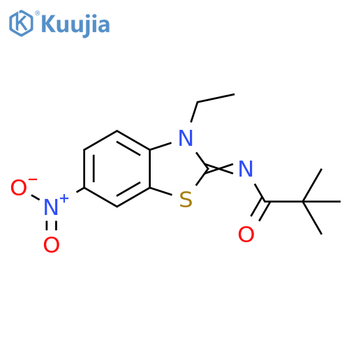 N-(2E)-3-ethyl-6-nitro-2,3-dihydro-1,3-benzothiazol-2-ylidene-2,2-dimethylpropanamide structure