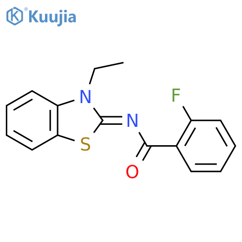 N-(2E)-3-ethyl-2,3-dihydro-1,3-benzothiazol-2-ylidene-2-fluorobenzamide structure