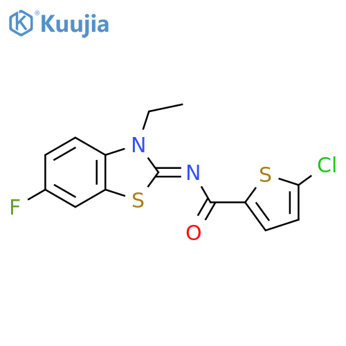 5-chloro-N-(2E)-3-ethyl-6-fluoro-2,3-dihydro-1,3-benzothiazol-2-ylidenethiophene-2-carboxamide structure