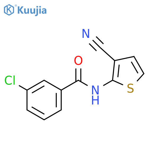 3-chloro-N-(3-cyanothiophen-2-yl)benzamide structure