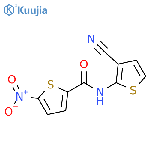 N-(3-cyanothiophen-2-yl)-5-nitrothiophene-2-carboxamide structure