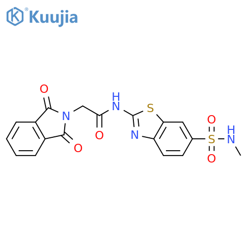 2-(1,3-dioxo-2,3-dihydro-1H-isoindol-2-yl)-N-6-(methylsulfamoyl)-1,3-benzothiazol-2-ylacetamide structure