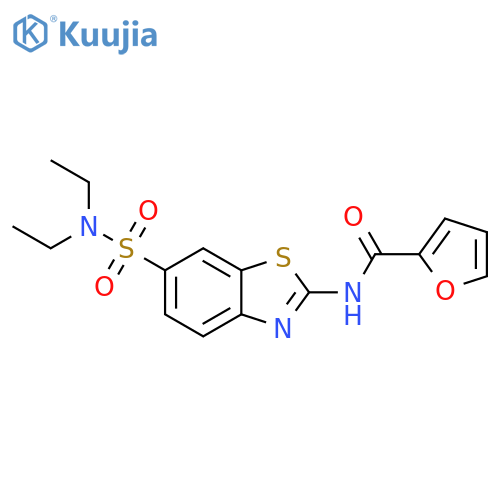 N-6-(diethylsulfamoyl)-1,3-benzothiazol-2-ylfuran-2-carboxamide structure