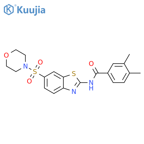 3,4-dimethyl-N-6-(morpholine-4-sulfonyl)-1,3-benzothiazol-2-ylbenzamide structure
