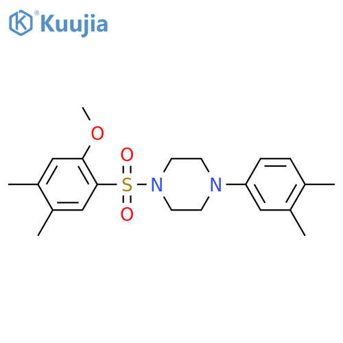 1-(3,4-dimethylphenyl)-4-(2-methoxy-4,5-dimethylbenzenesulfonyl)piperazine structure