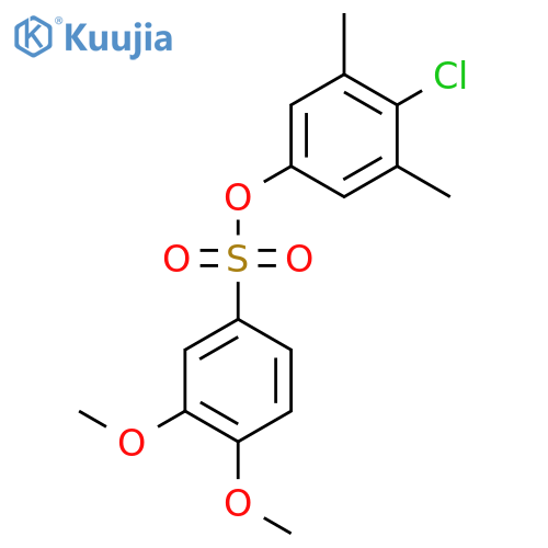 4-chloro-3,5-dimethylphenyl 3,4-dimethoxybenzene-1-sulfonate structure
