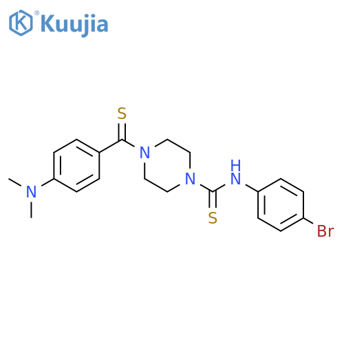 N-(4-bromophenyl)-4-4-(dimethylamino)benzenecarbothioylpiperazine-1-carbothioamide structure