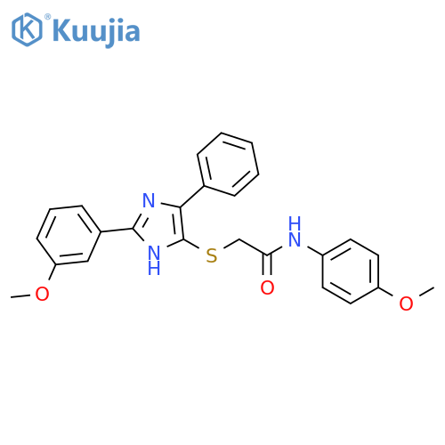 N-(4-methoxyphenyl)-2-{2-(3-methoxyphenyl)-5-phenyl-1H-imidazol-4-ylsulfanyl}acetamide structure