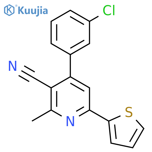 4-(3-Chlorophenyl)-2-methyl-6-(2-thienyl)nicotinonitrile structure
