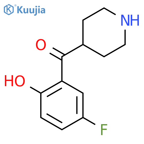 4-fluoro-2-(piperidine-4-carbonyl)phenol structure