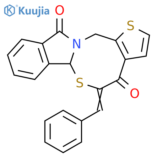 5-(Z)-Phenylmethylidene-5H-thieno2',3':5,61,3thiazocino2,3-aisoindole-4,11(6aH,13H)-dione structure
