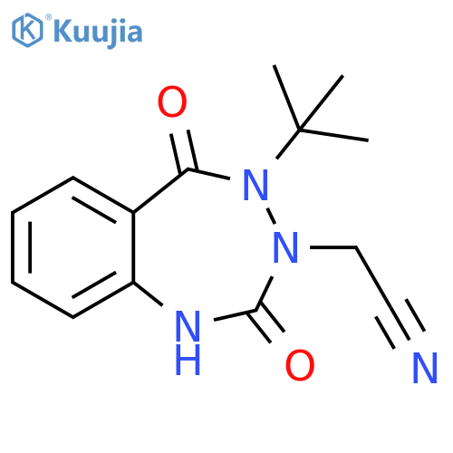 2-(4-tert-butyl-2,5-dioxo-2,3,4,5-tetrahydro-1H-1,3,4-benzotriazepin-3-yl)acetonitrile structure