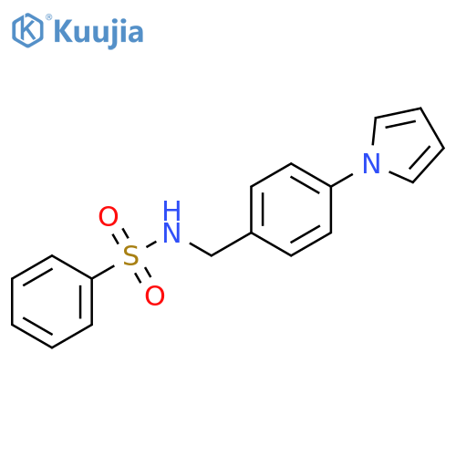 N-{[4-(1H-pyrrol-1-yl)phenyl]methyl}benzenesulfonamide structure