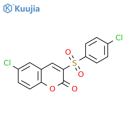 6-chloro-3-(4-chlorobenzenesulfonyl)-2H-chromen-2-one structure
