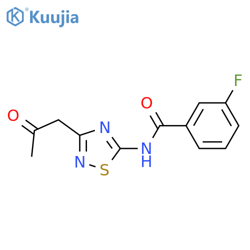 3-fluoro-N-3-(2-oxopropyl)-1,2,4-thiadiazol-5-ylbenzamide structure
