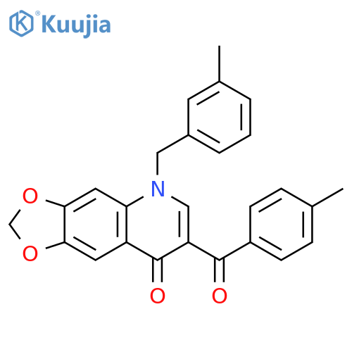 7-(4-methylbenzoyl)-5-(3-methylphenyl)methyl-2H,5H,8H-1,3dioxolo4,5-gquinolin-8-one structure