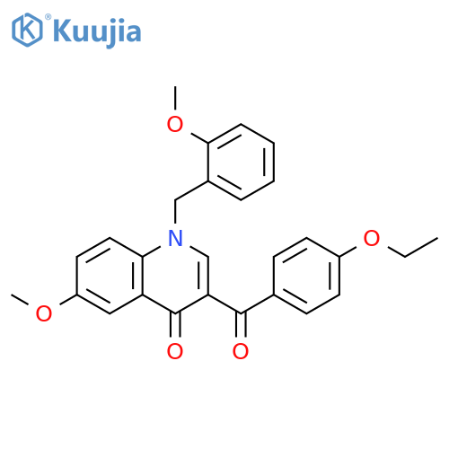3-(4-ethoxybenzoyl)-6-methoxy-1-(2-methoxyphenyl)methyl-1,4-dihydroquinolin-4-one structure