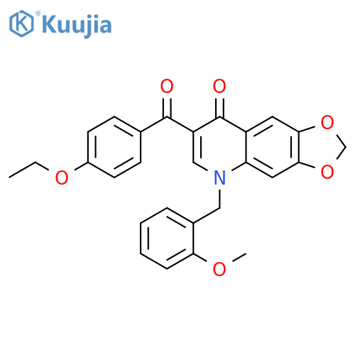 7-(4-ethoxybenzoyl)-5-(2-methoxyphenyl)methyl-2H,5H,8H-1,3dioxolo4,5-gquinolin-8-one structure