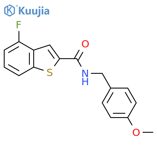 4-Fluoro-N-[(4-methoxyphenyl)methyl]-1-benzothiophene-2-carboxamide structure